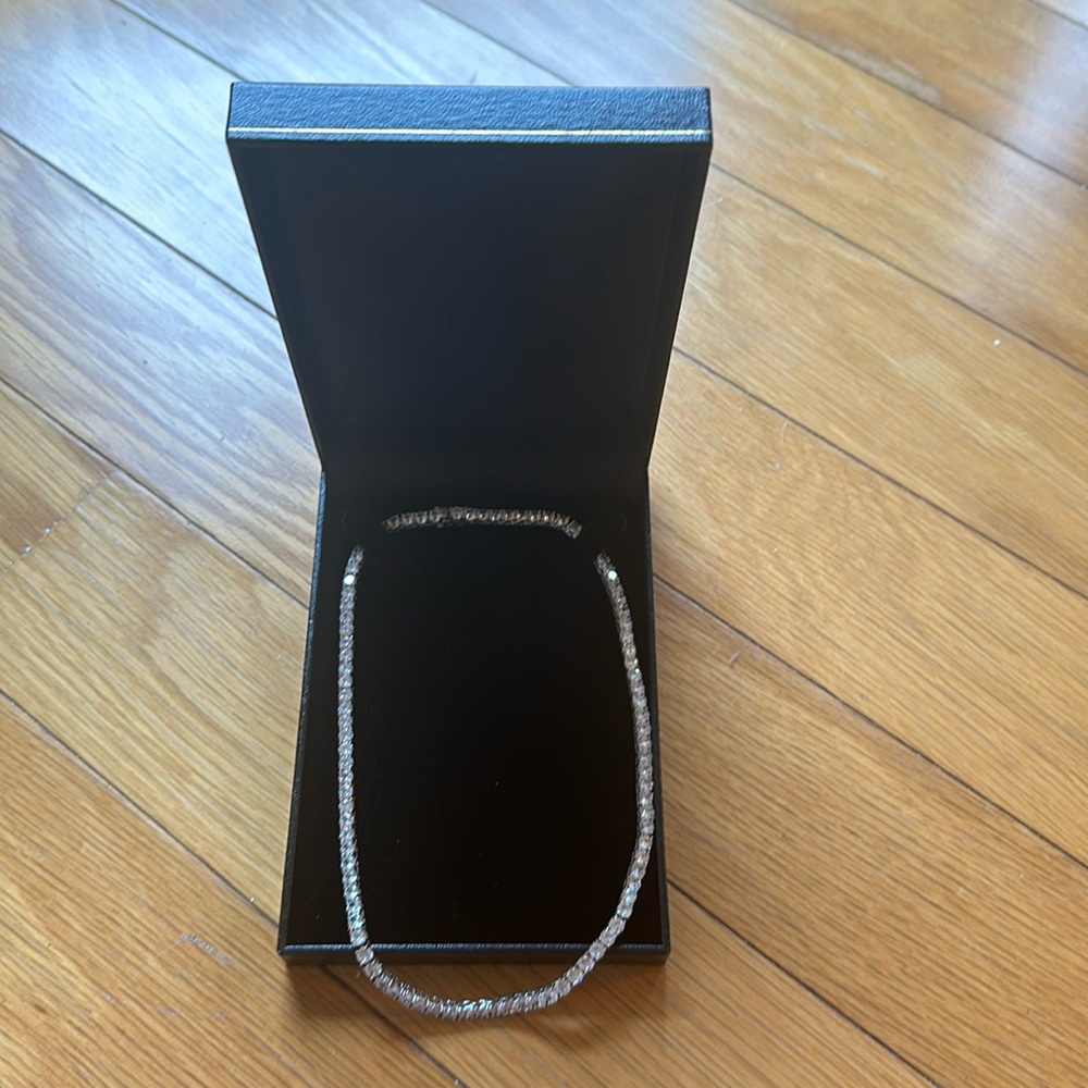 NYC Sterling Tennis Necklace for Women & Men. 3mm Round CZ Tennis Necklace - Picture 3 of 6